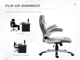 Computer Gaming Chair, Office Desk Swivel Chair, PU Leather Racing Chair with 90&deg Flip-up T3398P328217