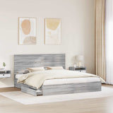 Storage Bed Grey Sonoma 180 x 200 cm Engineered Wood 3411185