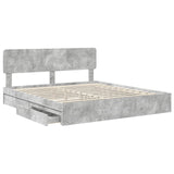 Storage Bed Concrete Grey 180 x 200 cm Engineered Wood 3412251