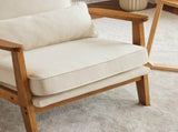 Oak Armrest Oak Upholstered Single Lounge Chair Indoor Lounge Chair Off-White 68954457