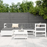 7 Piece Garden Sofa Set White Solid Wood Pine 3250909