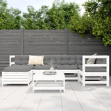 7 Piece Garden Sofa Set White Solid Wood Pine 3250909