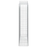 Arched Gabion Baskets 4 pcs 200x50x220/240 cm Galvanised Iron 3145768