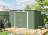 7 x 4ft Galvanised Steel Garden Shed, with Foundation Kit - Green T3398P377641