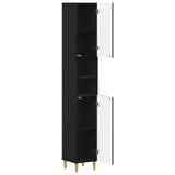 Bathroom Cabinet with Open Shelf ARNHEM Black 30 x 31 x 190 cm 896596