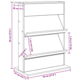 Magazine Rack Concrete Grey 70 x 41 x 96 cm Engineered Wood 899538