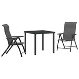 Garden Dining Set 3 pcs Grey Powder-Coated Steel 3379275