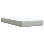 ZNTS Box Spring Bed with Mattress Light Grey 90x200 cm Velvet 3286210