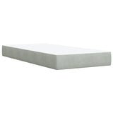 ZNTS Box Spring Bed with Mattress Light Grey 90x200 cm Velvet 3286210