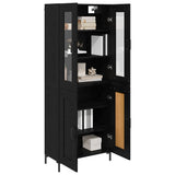Highboard 2 pcs Black Oak Engineered Wood 3416108
