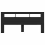 LED Headboard Black 220x18,5x103,5 cm Engineered Wood 837373