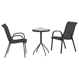 Garden Bistro Set 3 pcs Black Steel 42003978