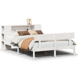 Bookcase Bed without Mattress White 140x190 cm Solid Wood Pine 3321771