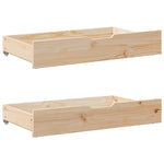 ZNTS Bed Frame with Drawers 90x190 cm Single Solid Wood Pine 3301926