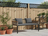 Outdoor Bench Grey and Dark Grey 117 x 54 x 74.5 cm Poly Rattan 42025239