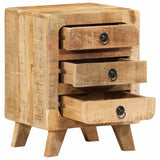 ZNTS Bedside Cabinet 37x32x50 cm Solid Wood Rough Mango 4104515