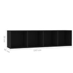 Book Cabinet/TV Cabinet Black 143x30x36 cm 800262