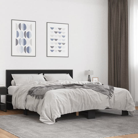 Bed Frame without Mattress Black 150x200 cm King Size 3280097