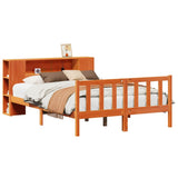 Bookcase Bed without Mattress Wax Brown 150x200 cm King Solid Wood Pine 3321672