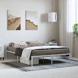 Metal Bed Frame without Mattress White 135x190cm 350912