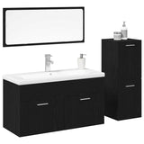 Bathroom Furniture Set 4 pcs Black Oak Engineered Wood 3334353