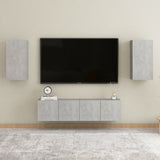 4 Piece TV Cabinet Set Concrete Grey Engineered Wood 3079062