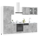 Kitchen Unit Lyon 8 pcs Concrete Grey Engineered Wood 3445842