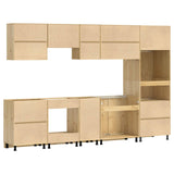 Cabinet with Drawer SKI 9 pcs Honey Brown Solid Pine Wood 3392650