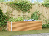 Garden Raised Bed Light Brown 195 x 50 x 68 cm Galvanised Steel 42017353