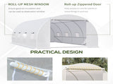 6 x 3 x 2 m Polytunnel Greenhouse, Walk in Polytunnel Tent with Metal Frame, Zippered Door and 8 T3398P317539