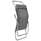 Folding Sun Loungers 2 pcs Grey Textilene&Powder-coated Steel 360171