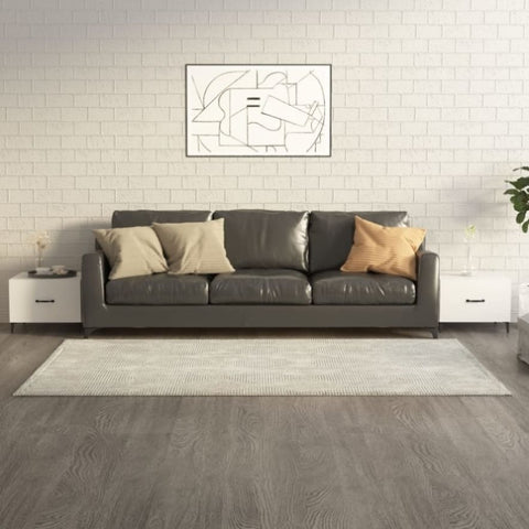Coffee Tables with Metal Legs 2 pcs High Gloss White 50x50x40 cm 812739