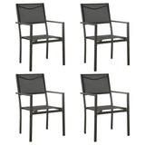 Garden Chair Set of 4 Black and Anthracite 313078