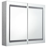 LED Bathroom Mirror Cabinet Concrete Grey 80x12x68 cm 326511