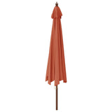 Garden Parasol with Wooden Pole Terracotta 400x273 cm 363180
