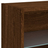 Bedside Cabinets with LED Lights Wall-mounted 2 pcs Brown Oak 837077