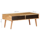 Coffee Table 100x50x39 cm Solid Acacia Wood 322666