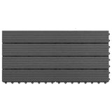 Decking Tiles 6 pcs WPC 60x30 cm 1.08 m Black 149029
