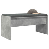 Hall Bench with Cushion Concrete Grey 83 x 38 x 40 cm 891555