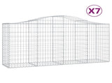 Arched Gabion Baskets 7 pcs 200x50x100/120 cm Galvanised Iron 3145645