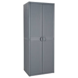 Garden Storage Cabinet Grey 65x45x172 cm PP Rattan 364064