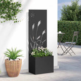 Garden Privacy Screen Black 50 x 150 cm Cold-rolled steel 876427