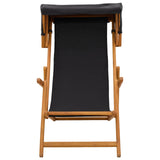 Deck Chair 2 pcs 3 Position Solid Eucalyptus Wood Black 3407813