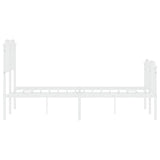 Metal Bed Frame without Mattress with Footboard White 120x200cm 373952