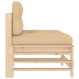 Middle Sofas with Cushions 2 pcs Solid Wood Pine 825688