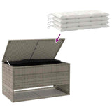 Outdoor Cushion Box Grey 100x55x55.5 cm Poly Rattan 4104143