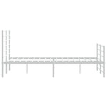 ZNTS Metal Bed Frame without Mattress with Footboard White 160x200cm 352389