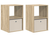 Bedside Table with Drawer 2 pcs Sonoma Oak 35 x 32 x 68.5 cm 8000633
