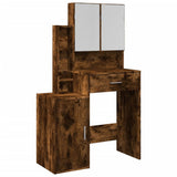 Dressing Table with Cabinet Smoked Oak 80x35x132 cm 848238