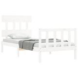 Bed Frame without Mattress White 100x200 cm Solid Wood Pine 3193327